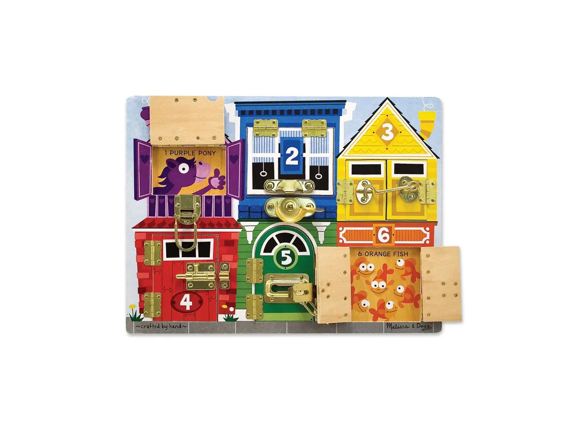 Melissa & Doug Latches Wooden Learning Board - Educational Activity Toy 1