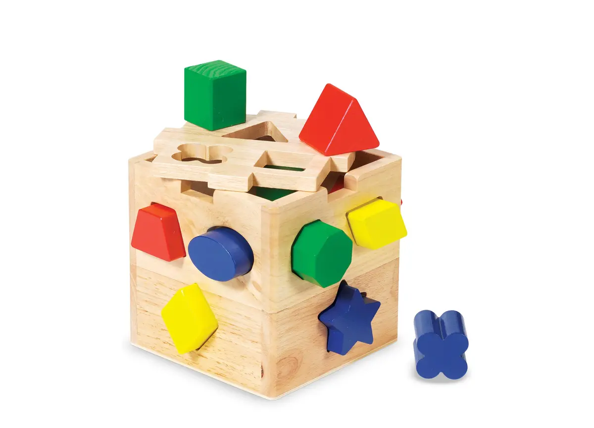 Melissa & Doug Shape Sorting Cube - Educational Classic Wooden Toy 1