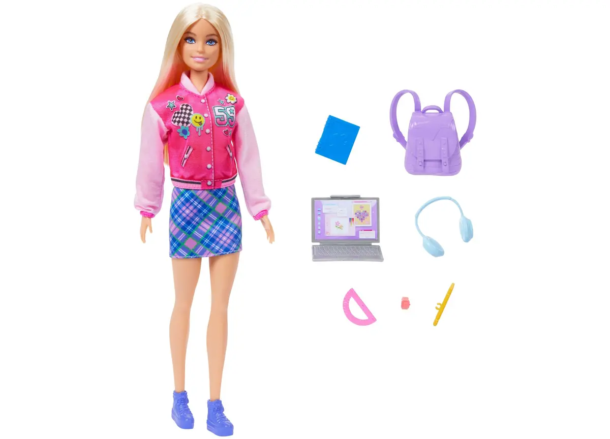 Barbie I Love School Toy Set - Blonde Doll With 7 Accessories 1