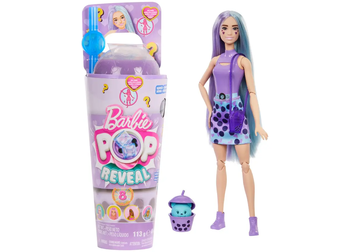 Barbie Pop Reveal Bubble Tea - Taro Milk Scented Series Doll & Accessories Set 1