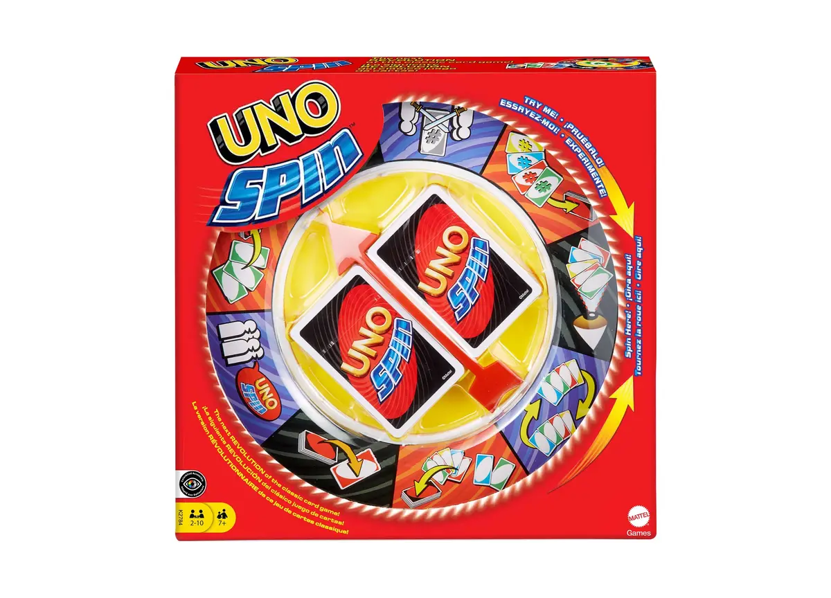 Mattel Uno Spanish Spin Card Game For 2-10 Players 1
