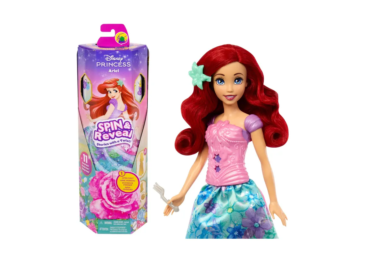 Disney Princess Spin Reveal Ariel - Floral Fashion Doll With 11 Surprises 1