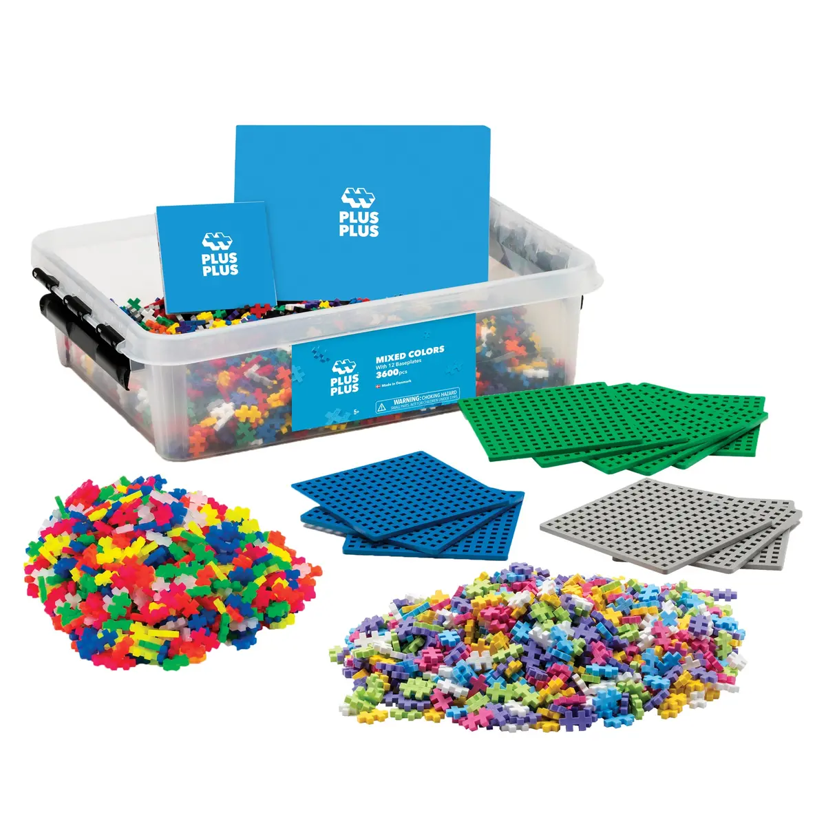 Plus-Plus School Set - 3600 Pieces With 12 Baseplates, Assorted Colors 1