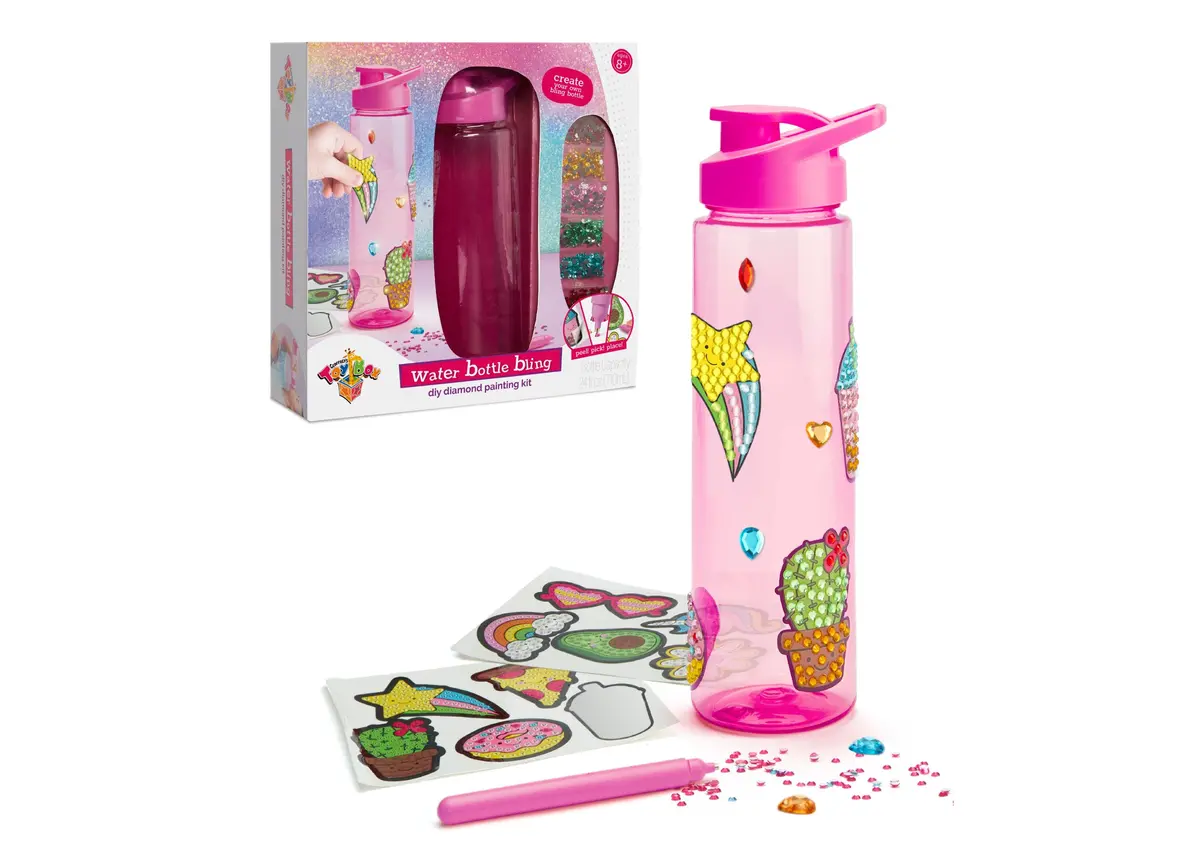 Geoffrey's Toy Box Bling Diy Diamond Water Bottle Painting Kit 1