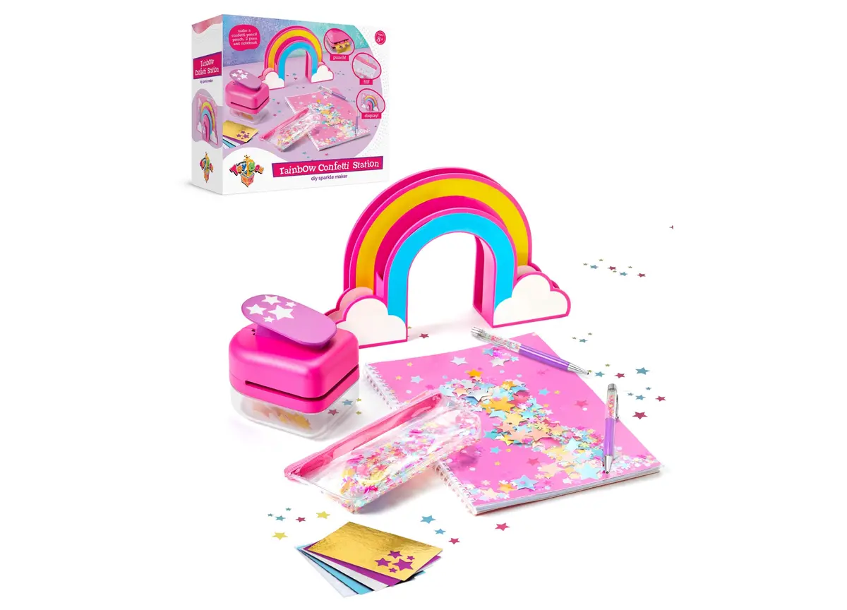 Geoffrey's Toy Box Diy Rainbow Confetti Station Sparkle Maker Kit 1