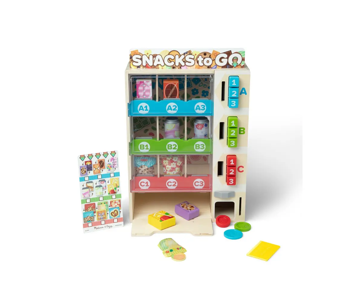 Melissa & Doug Interactive Wooden Vending Machine Play Set 1