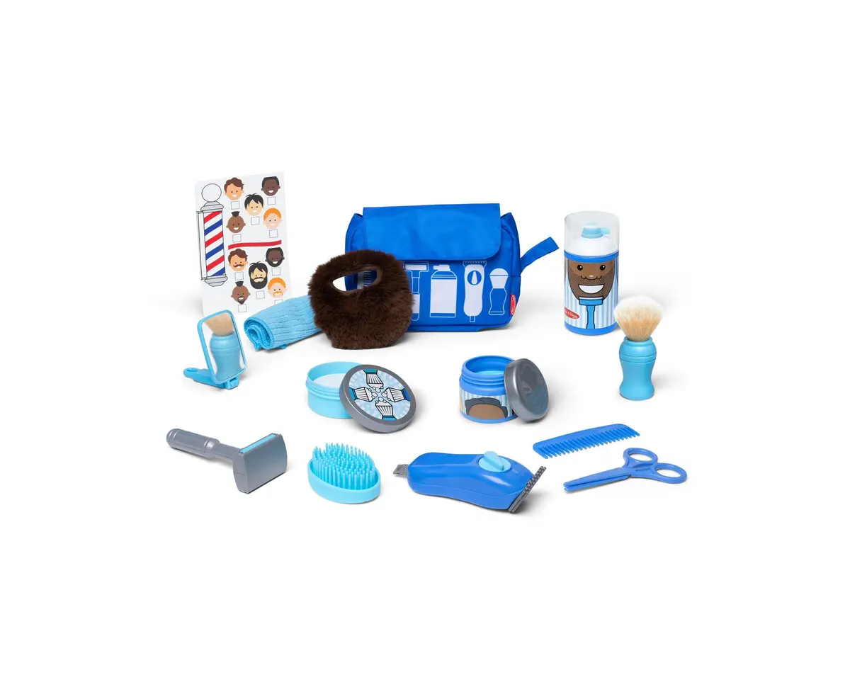 Melissa And Doug 10 Piece Barber Shop Play Set - Creative Styling Kit 1
