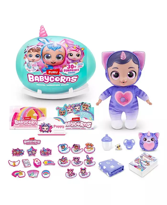 Rainbocorns Babycorn Surprise 12 Inch Interactive Plush - Collectible Bowie 1