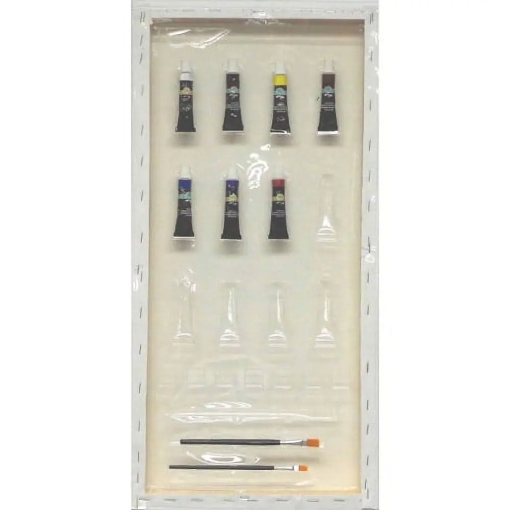 Paintadoodle Diy Vase Of Flowers Canvas Painting Kit - 12X24 1