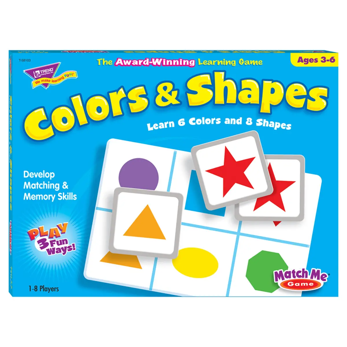 Trend Colors & Shapes Match Me Games - Educational Memory Board Game 1