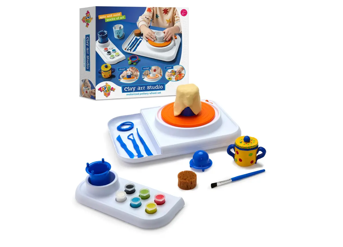Geoffrey's Toy Box Motorized Pottery Wheel Clay Art Studio Set 1