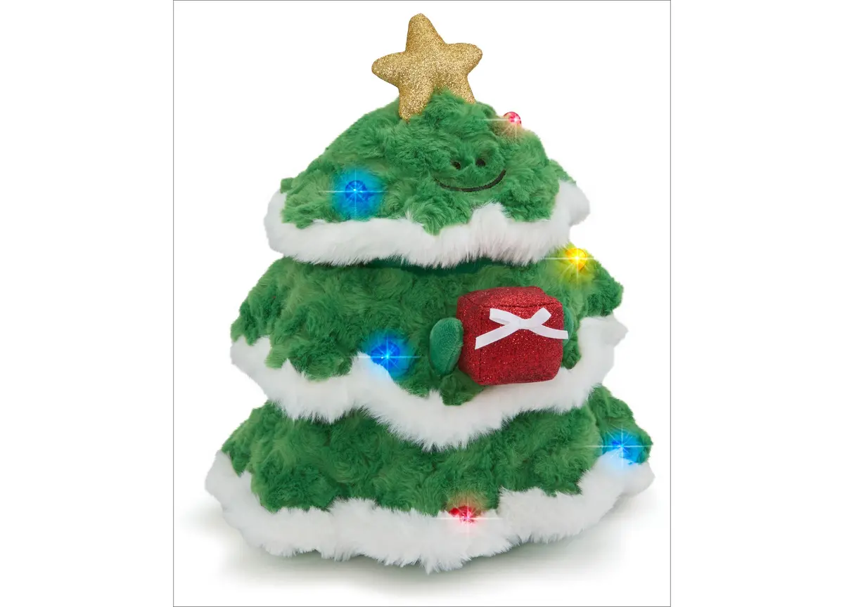 Geoffrey's Toy Box Star Brights 12" Led Light-Up Plush Christmas Tree 1