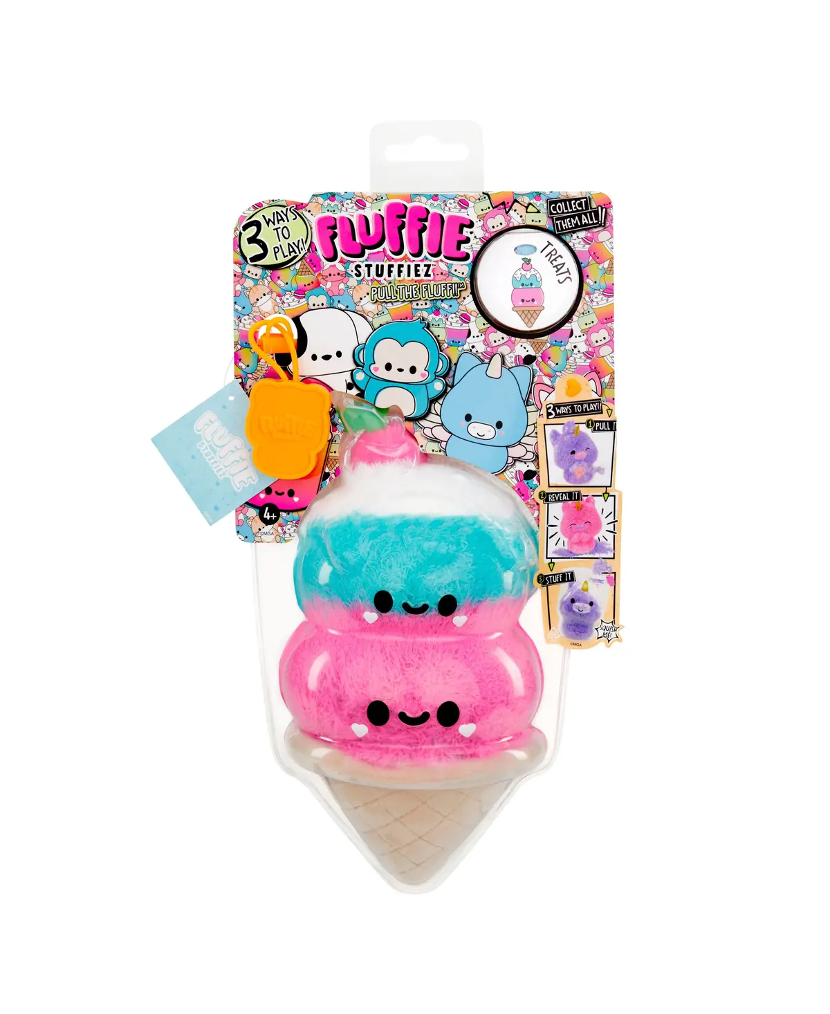 Fluffie Stuffiez 3-In-1 Interactive Small Plush Double Scoop Ice Cream 1