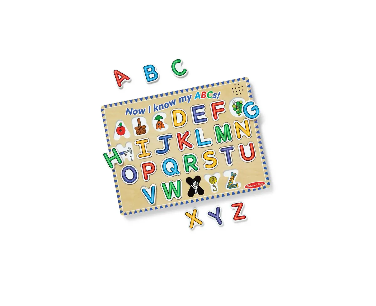 Melissa & Doug Alphabet Sound Puzzle - 26-Piece Brightly Colored Wooden Set 1