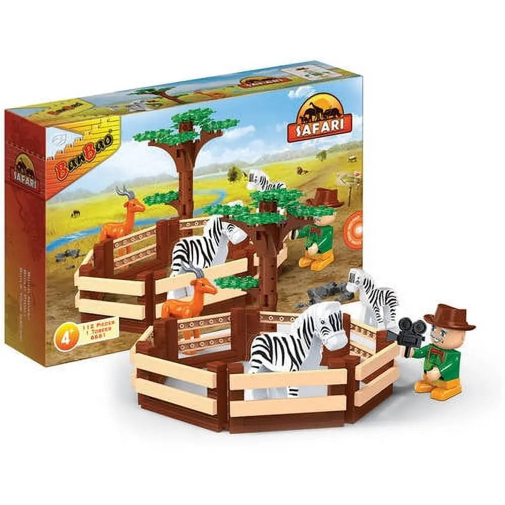 Adventure Play - Safari Animal Pen Set - 112Pcs 1