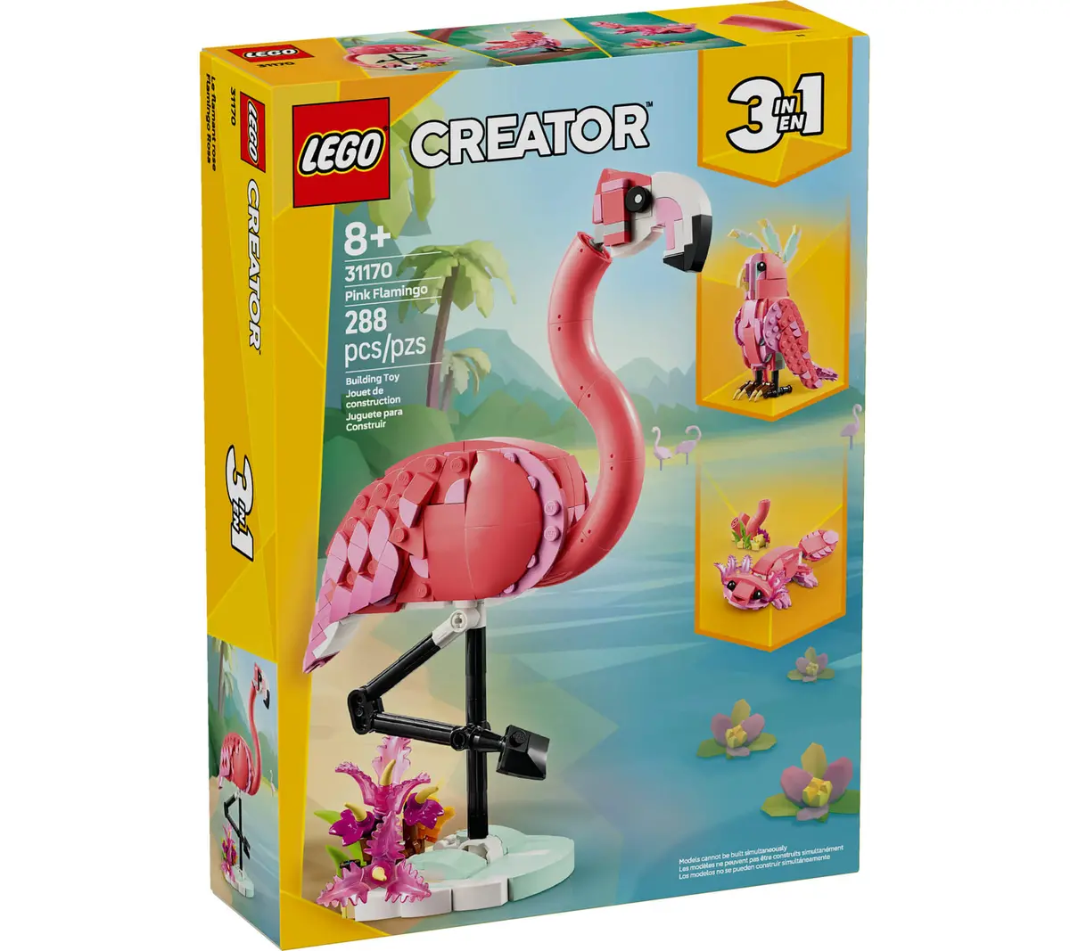 Lego Creator 3In1 Wild Animals Pink Flamingo 288-Piece Playset 2