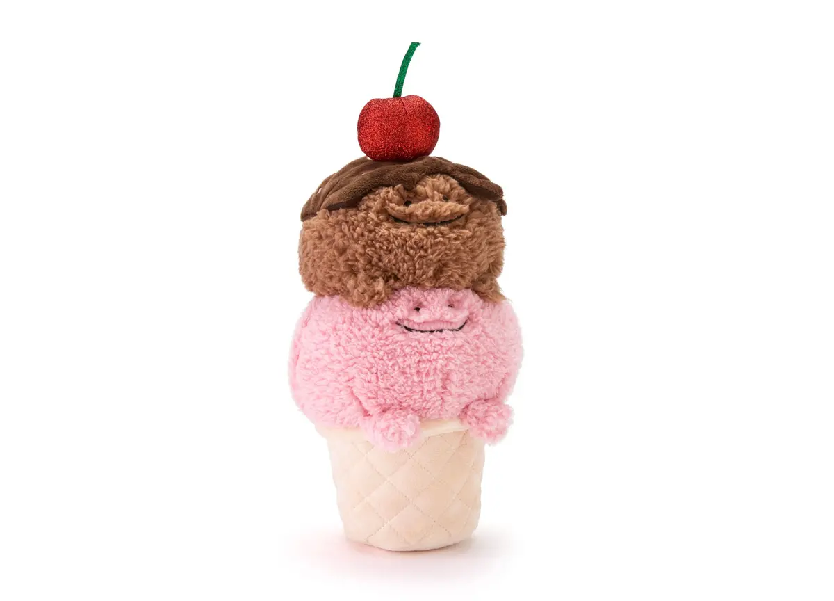 Geoffrey's Toy Box 10 Inch Ice Cream Cone Plush Toy - Pink/Brown 1