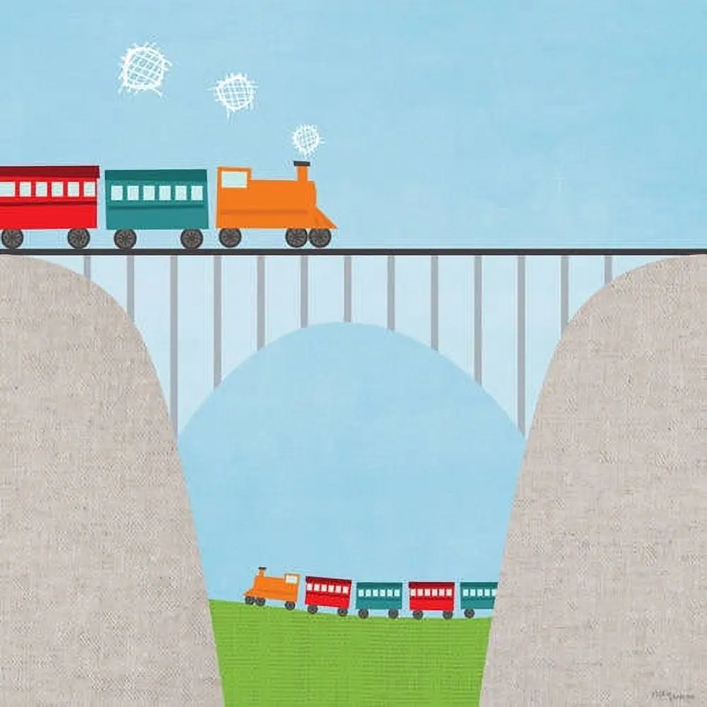 Oopsy Daisys - Train Over Ravine Wall Art - 10X10 Inch Giclee Canvas 1