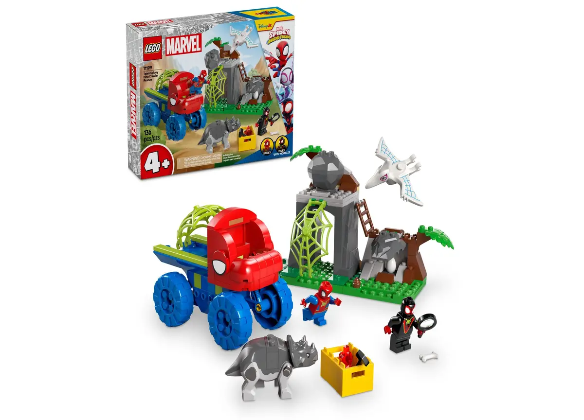 Lego Marvel Spidey Team Dino Crawler Rescue Building Set 11199, 136 Pieces 1