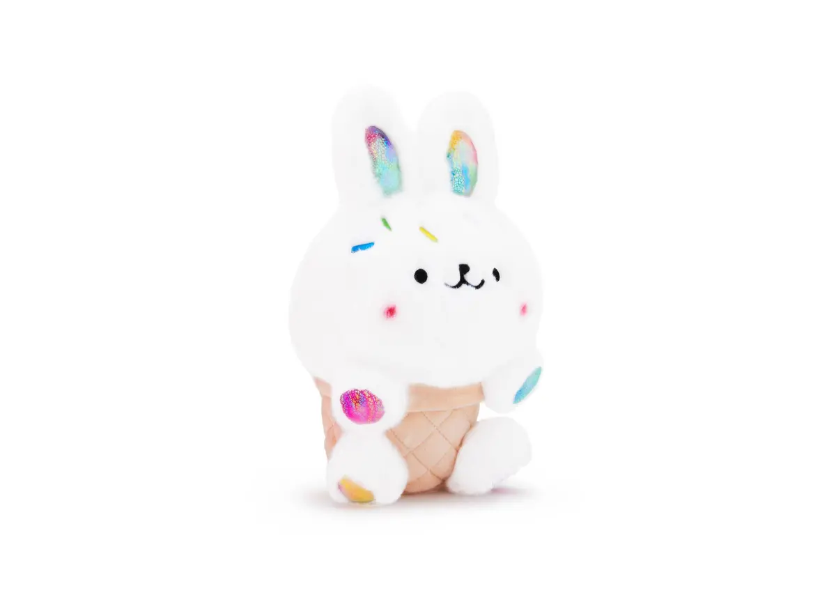 Geoffrey's Toy Box 10 Inch Bunny Ice Cream Cone Plush - Sprinkle Accents 1