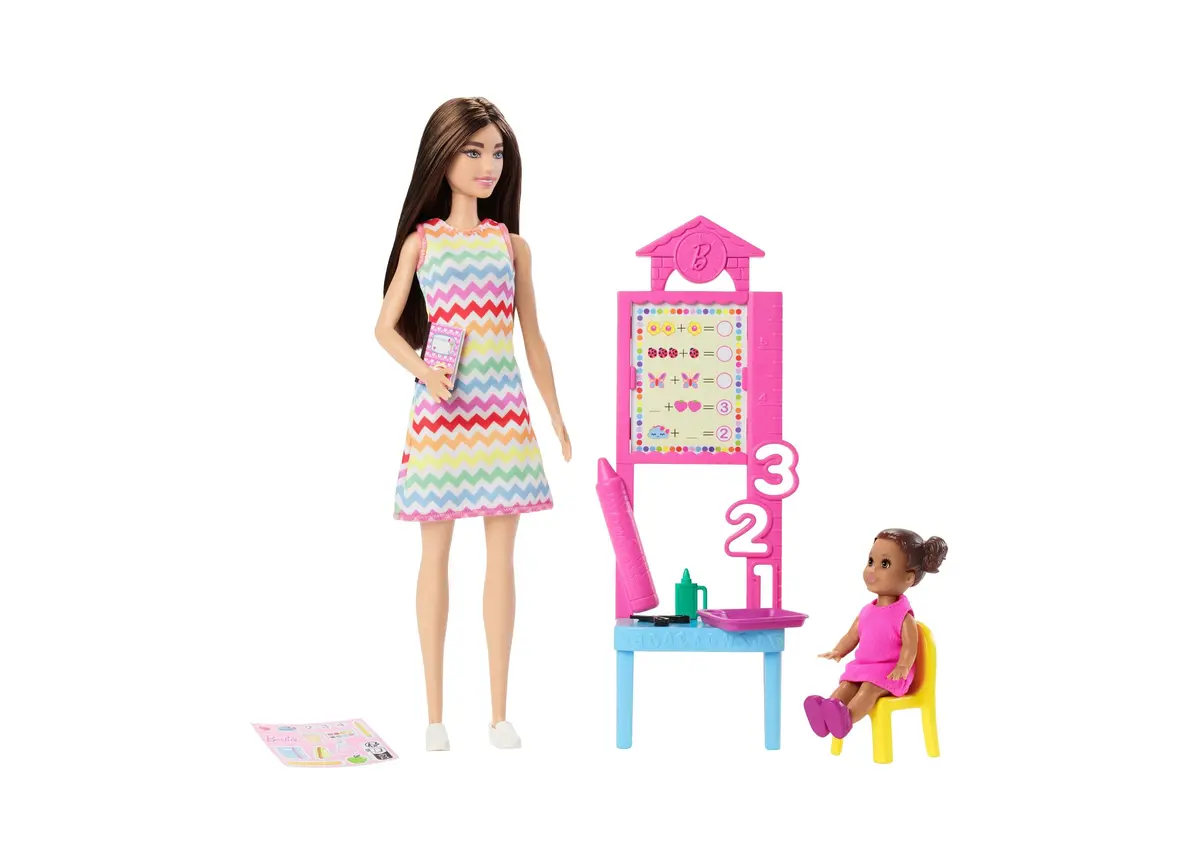 Barbie Teacher Doll Set - Brunette With Classroom Accessories 1