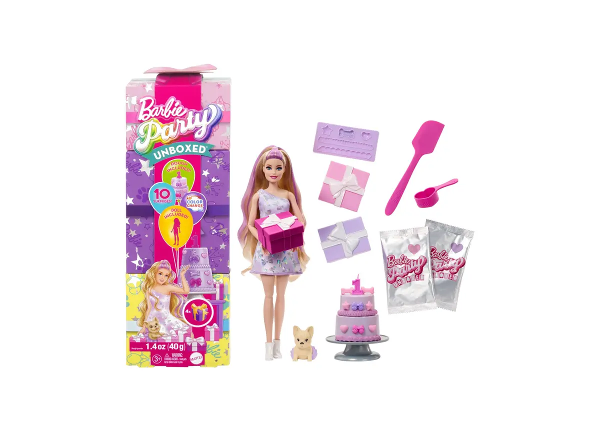 Barbie Party Unboxed Pet Birthday Series - Birthday Bows Doll With Accessories 1