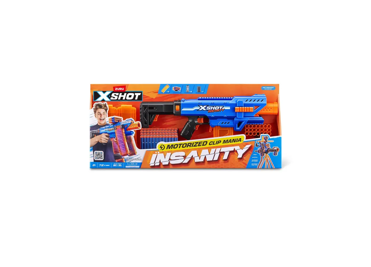 X-Shot Insanity Motorized Clip Blaster Showdown 1