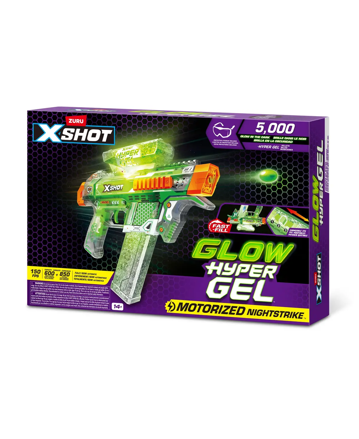 X-Shot Hyper Gel Glow In The Dark Blaster Ultimate Nighttime Shooter 2