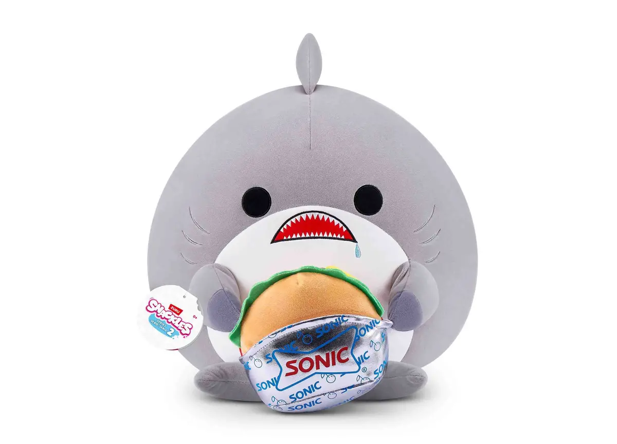 Snackles Series 2 16-Inch Shark And Sonic Super Soft Plush 1