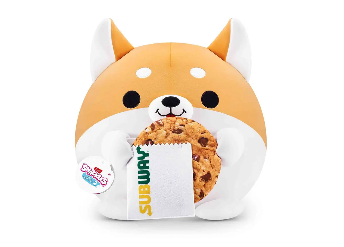 Zuru Snackles Series 2 Corgi 16 Inch Squishy Comfort Plush With Subway Cookie 1