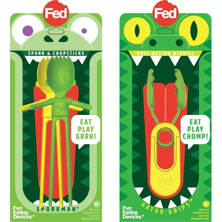Sporkman & Gator Combo - Green/Yellow Colorful Toddler Toy 1