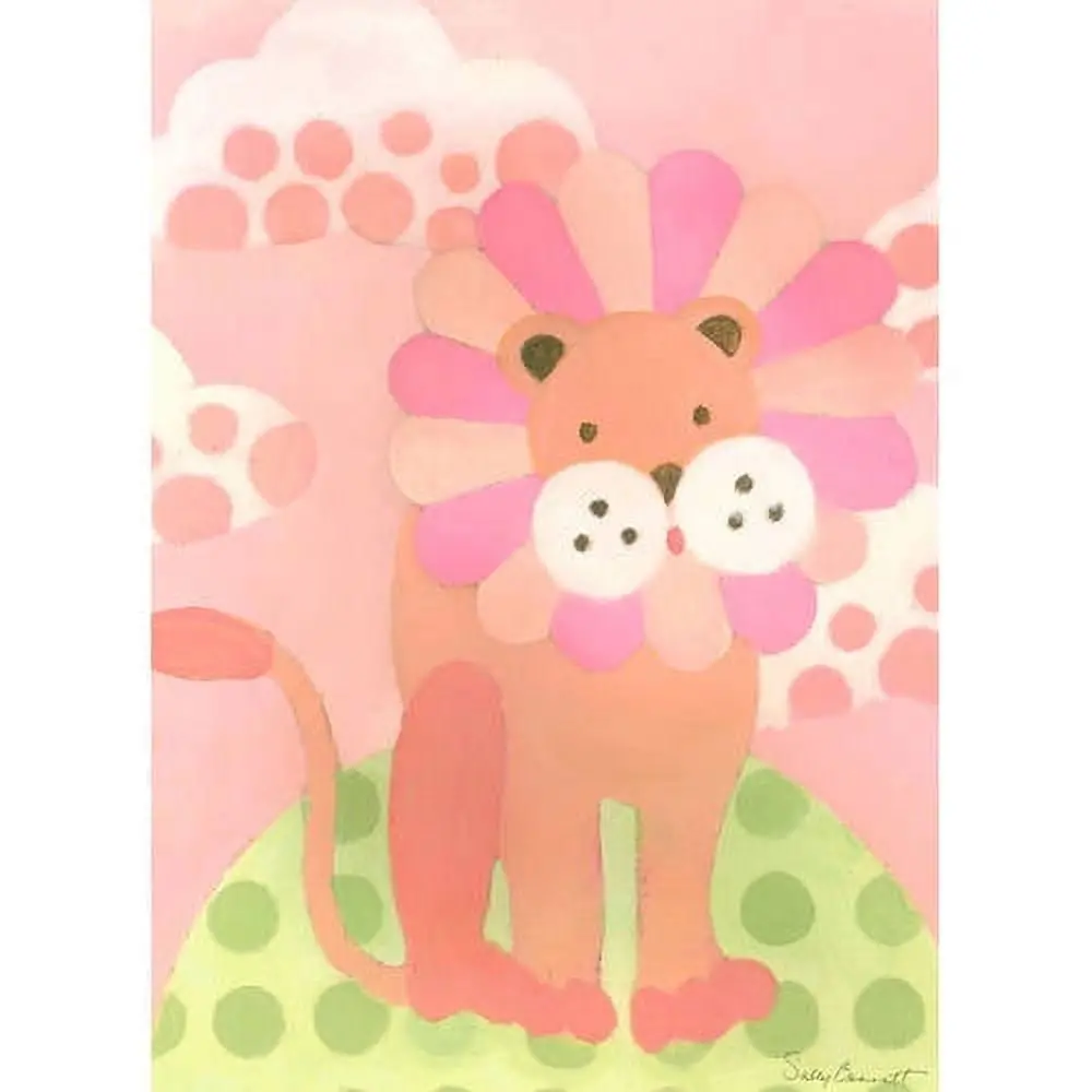Oopsy Daisys 10 Inch Leo Lion Canvas Wall Art - Pink 1