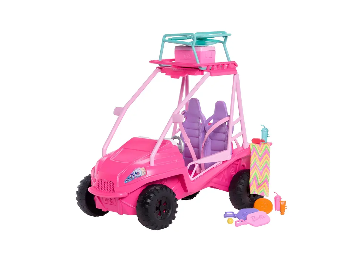 Barbie Mysteries: Beach Detectives Ultimate Beach Buggy Vehicle Playset With 10 Plus Accessories 1