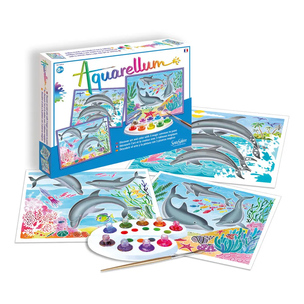 Sentosphere Aquarellum Dolphins Watercolor Art Kit - Large Set 1