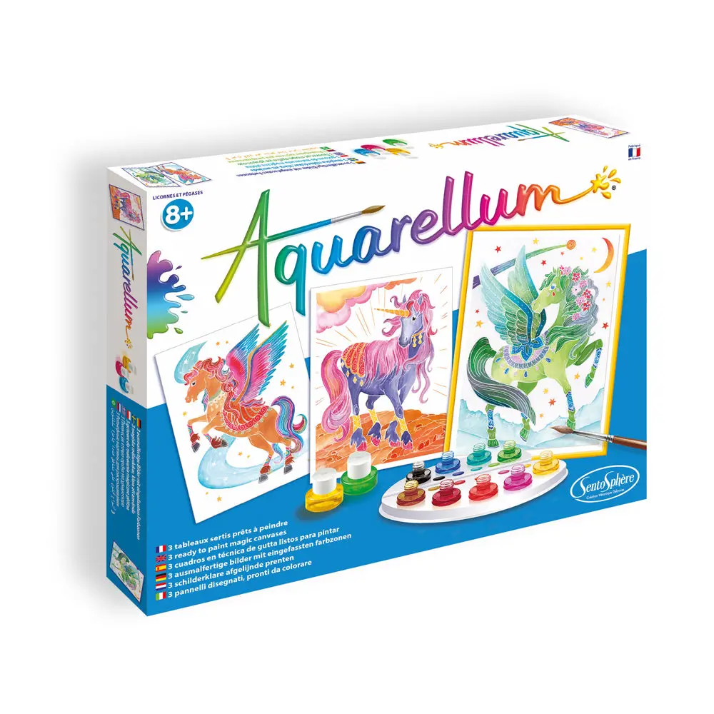 Sentosphere Aquarellum Unicorns & Pegasus Watercolor Art Set 1