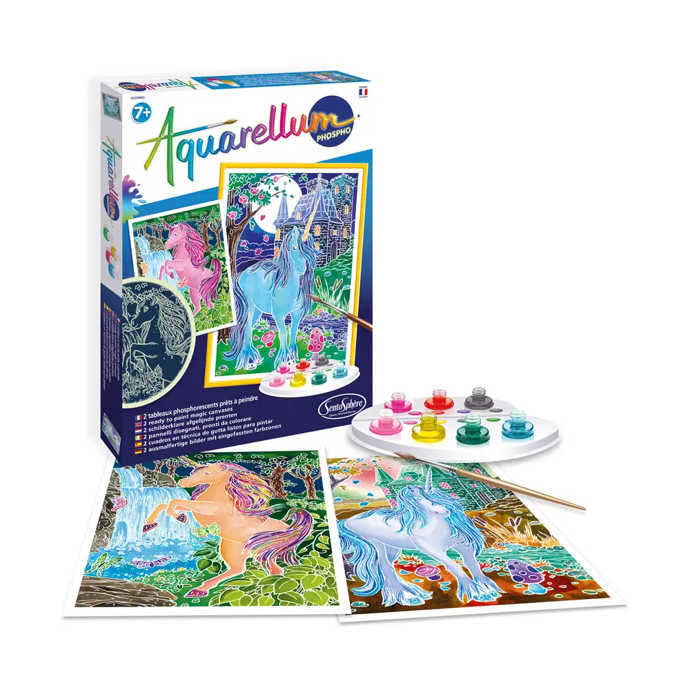Sentosphere Aquarellum Phospho Unicorns Watercolor Painting Kit 1