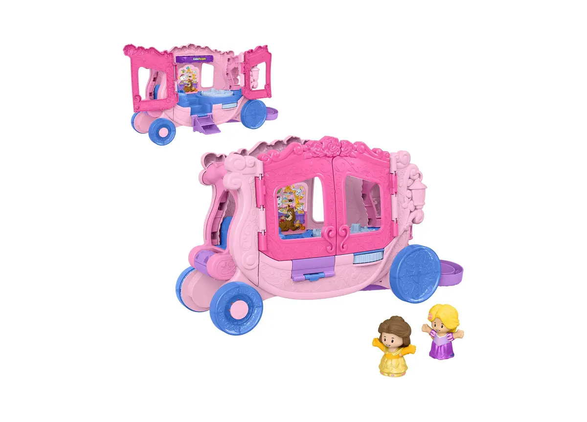 Fisher-Price Little People Disney Princess Musical Carriage With Belle And Rapunzel Figures 1