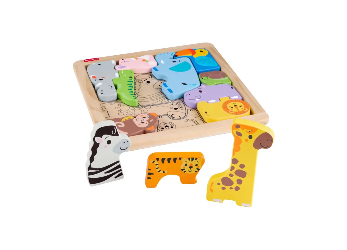 Fisher Price 13 Pc Wooden Animal Shape-Sorting Puzzle 1