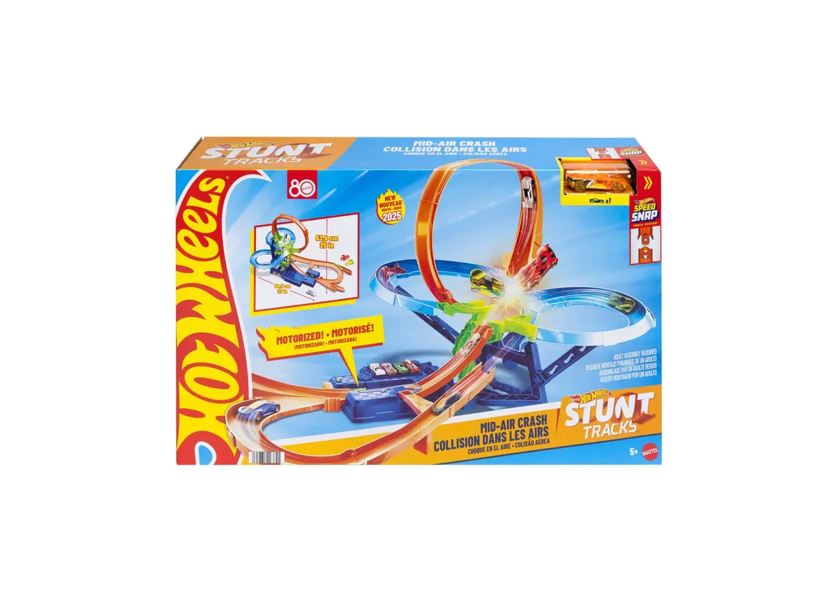 Hot Wheels Stunt Tracks Mid-Air Crash Playset With Die-Cast Car 1