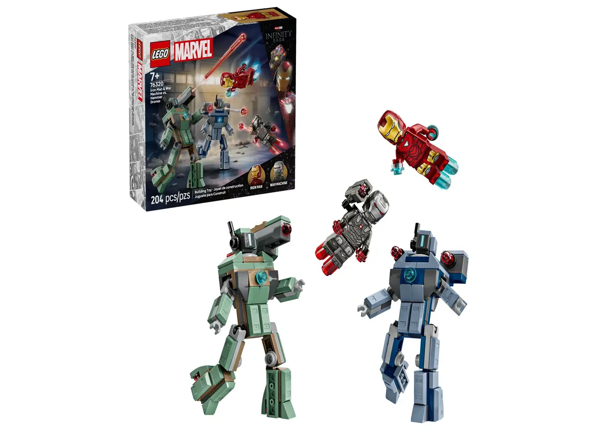 Lego Marvel Iron Man War Machine Vs. Hammer Drones 76320, 204 Pieces 1
