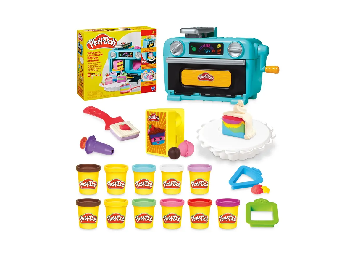 Play-Doh Super Slice Cake Playset With Spinning Oven - 17-Piece Set 1