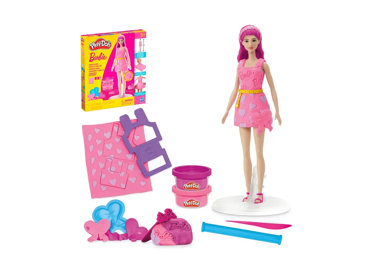 Play-Doh Barbie Hearts And Hair Set - Styling And Fashion Creation Kit 1
