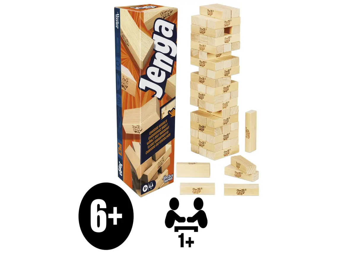 Hasbro Gaming Jenga Classic Hardwood Block Game 1