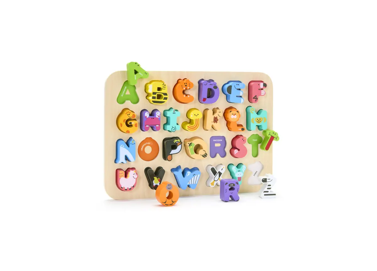 Geoffrey's Toy Box 26-Piece Wooden Alphabet Jungle Puzzle 1