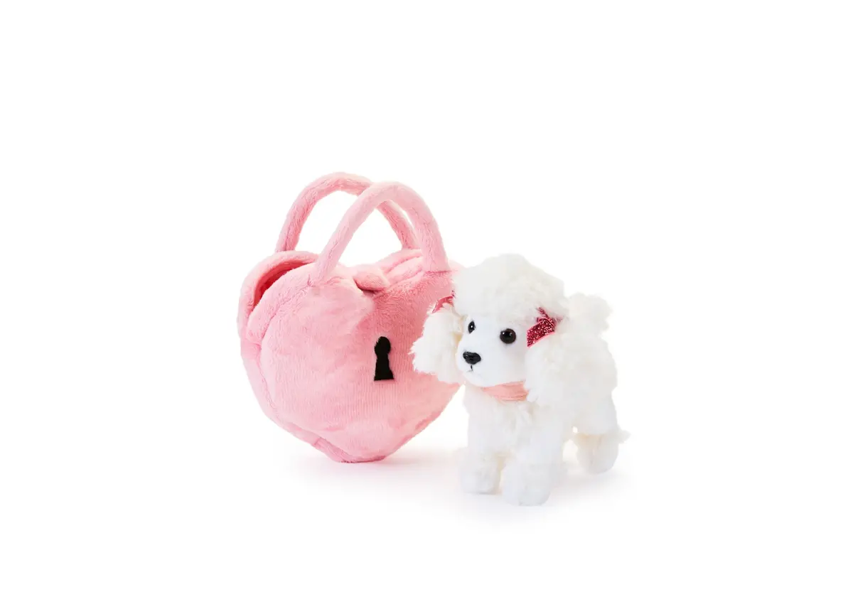 Geoffrey's Toy Box Fancy Pets 6 Inch Plush Poodle With Glitter Purse 1