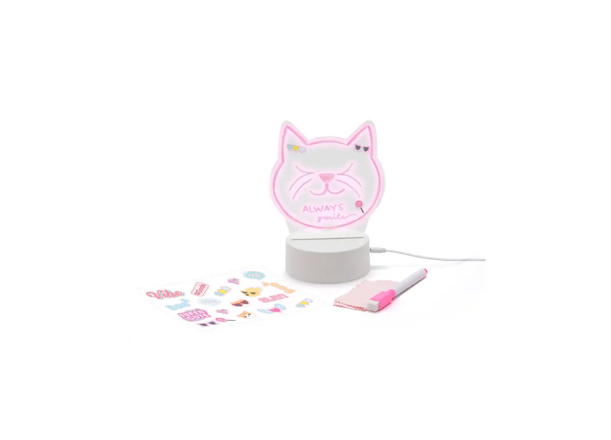 Geoffrey's Toy Box Cat Head Glow Bright Dry-Erase Light Board 1