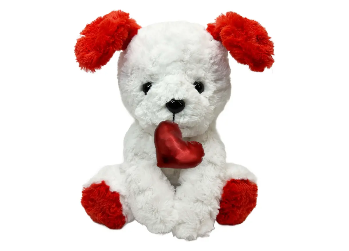 Snuggle Time Wild Hippo Valentine's Day Plush - Cuddly White & Brown 1
