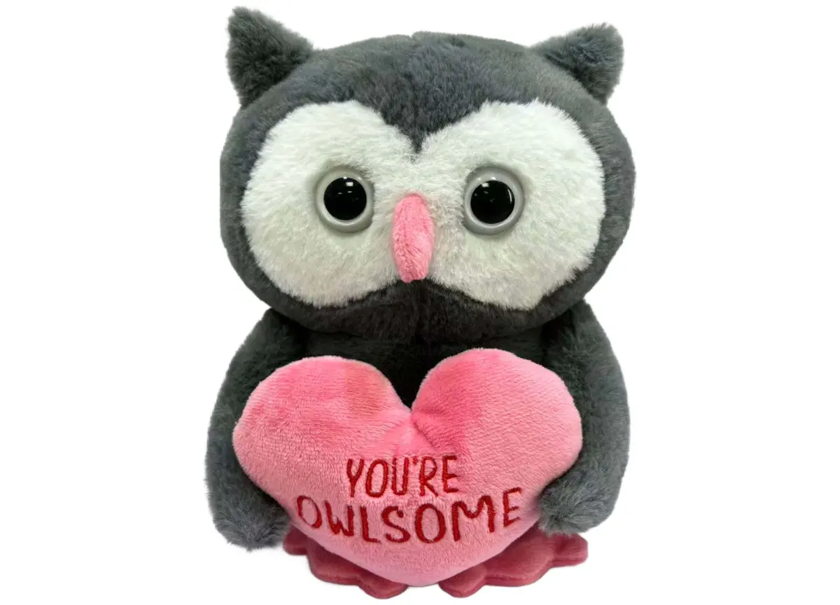 Wild Hippo Valentine's Owl Plush - Cuddly Love-Themed Toy 1