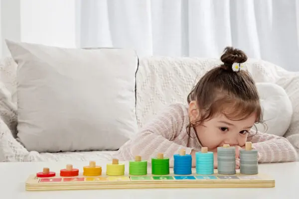 Classic World Counting Stacker - Colorful Wooden Ring Sorter 1