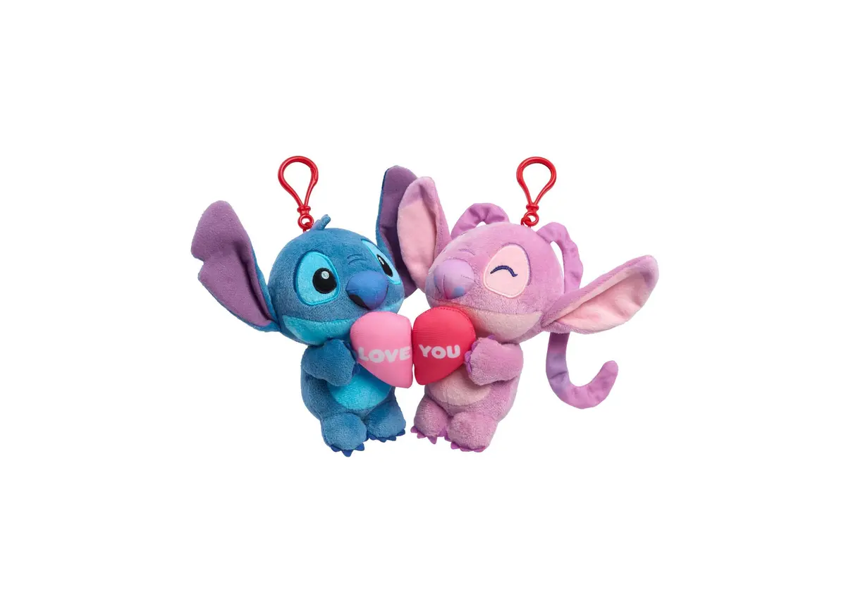 Disney Stitch 8 Inch Valentine's Heart Plush & Figure Set 1